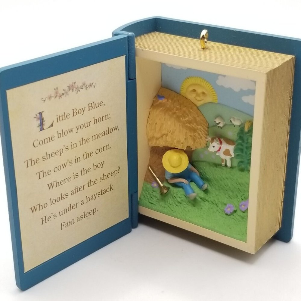 Vintage Christmas Ornament Little Boy Blue Mother Goose Book Hallmark 1997